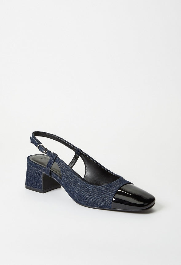 Gracie Slingback Pump Dark Denim/ Black