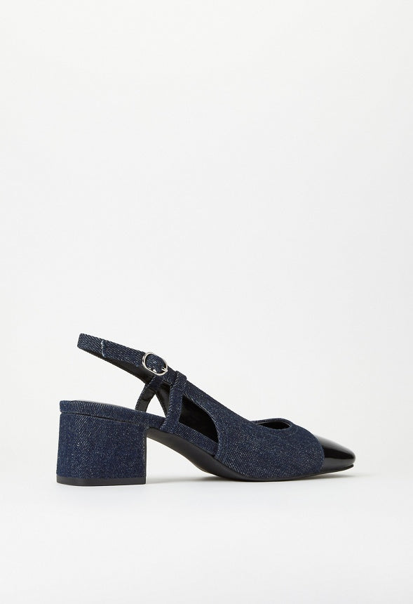 Gracie Slingback Pump Dark Denim/ Black