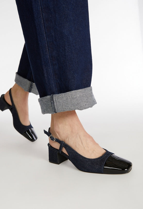 Gracie Slingback Pump Dark Denim/ Black