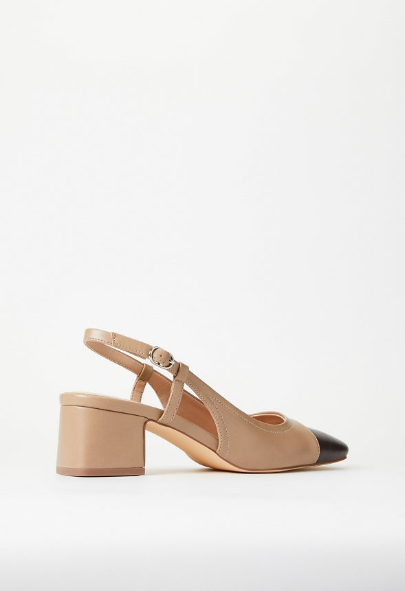 Gracie Slingback Pump Taupe/ Coffee