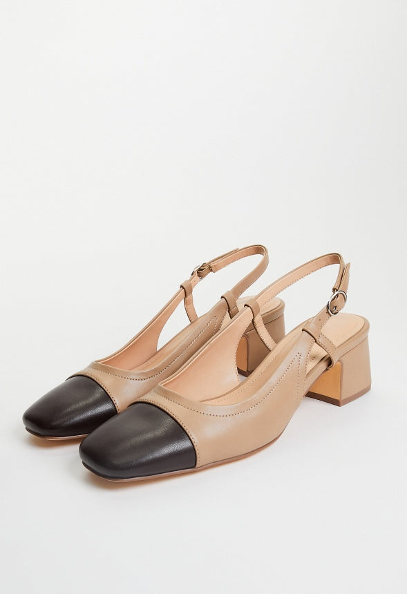 Gracie Slingback Pump Taupe/ Coffee