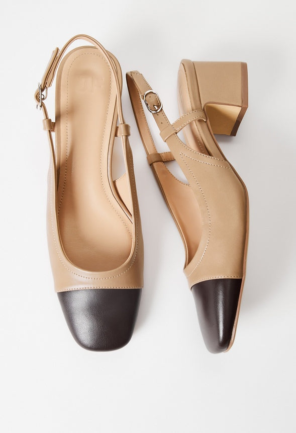 Gracie Slingback Pump Taupe/ Coffee