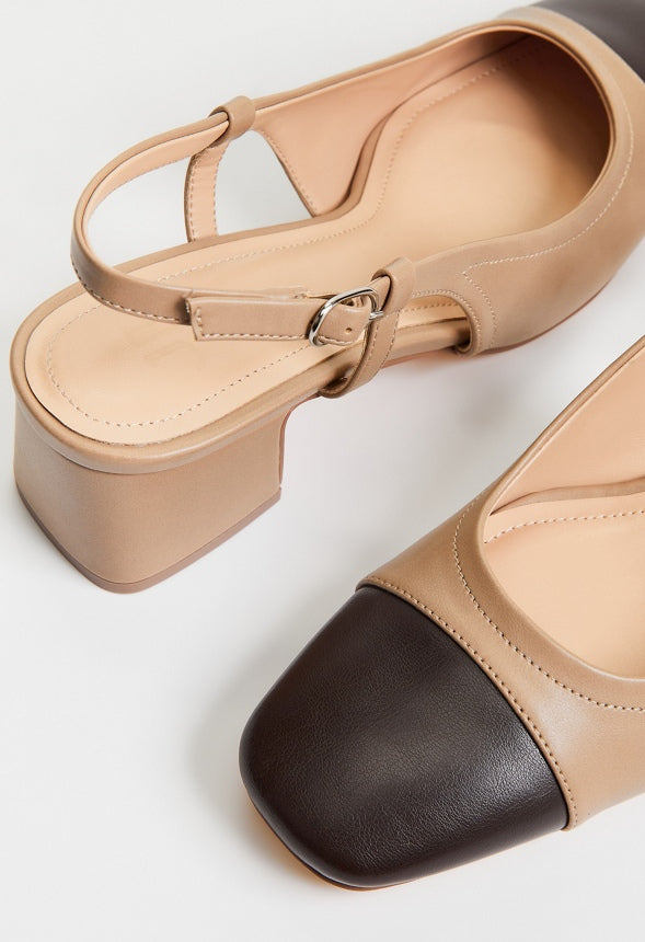 Gracie Slingback Pump Taupe/ Coffee