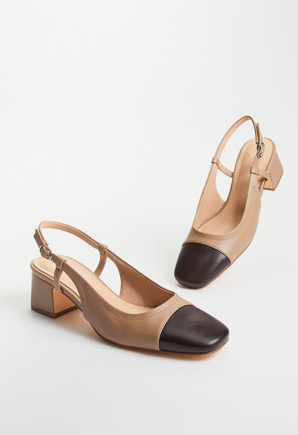 Gracie Slingback Pump Taupe/ Coffee