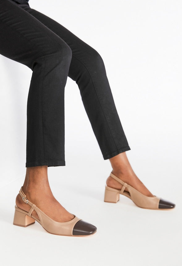 Gracie Slingback Pump Taupe/ Coffee
