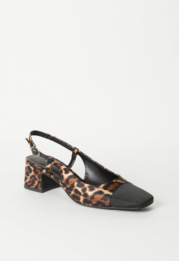 Gracie Slingback Pump Dark Leopard/ Black
