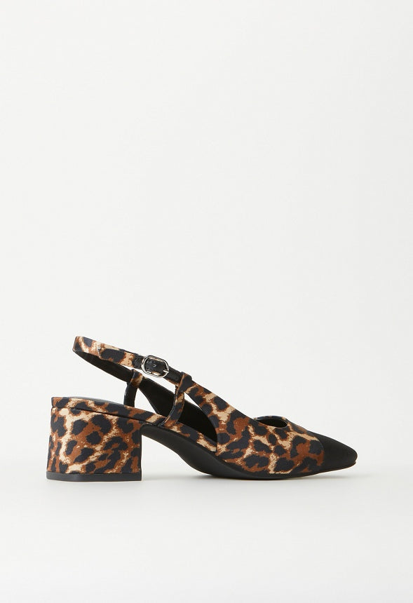 Gracie Slingback Pump Dark Leopard/ Black