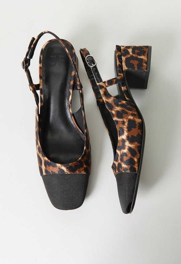 Gracie Slingback Pump Dark Leopard/ Black