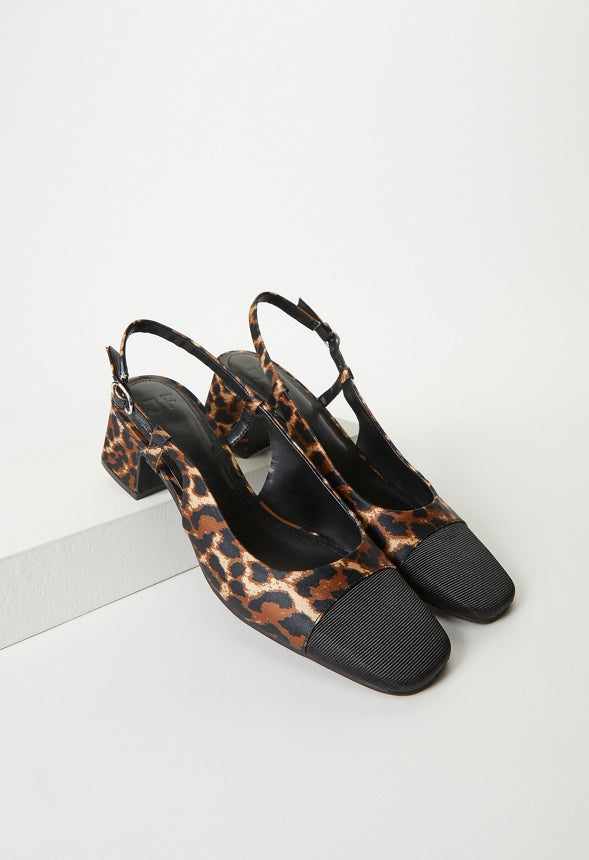 Gracie Slingback Pump Dark Leopard/ Black