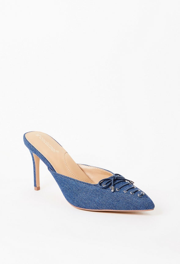 Cherie Mule Pump Dark Denim
