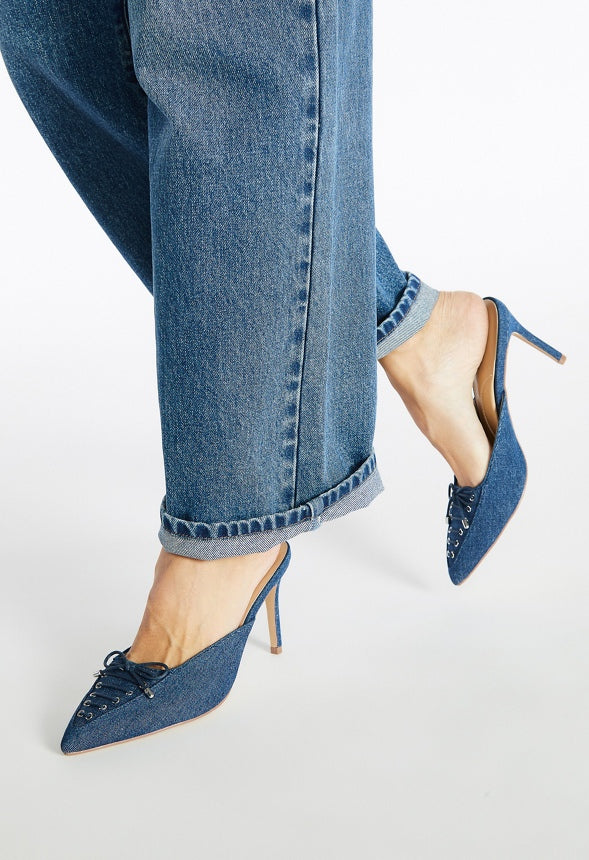 Cherie Mule Pump Dark Denim