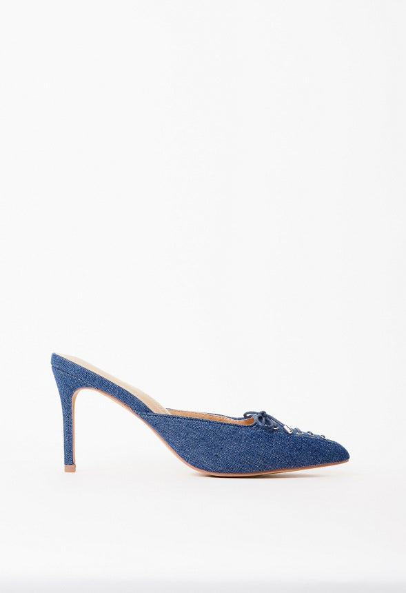 Cherie Mule Pump Dark Denim