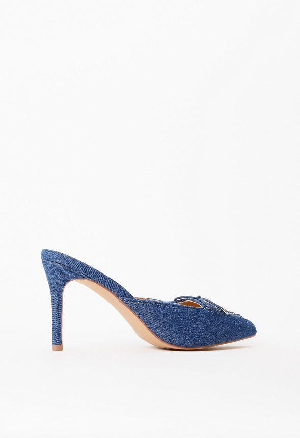 Cherie Mule Pump Dark Denim