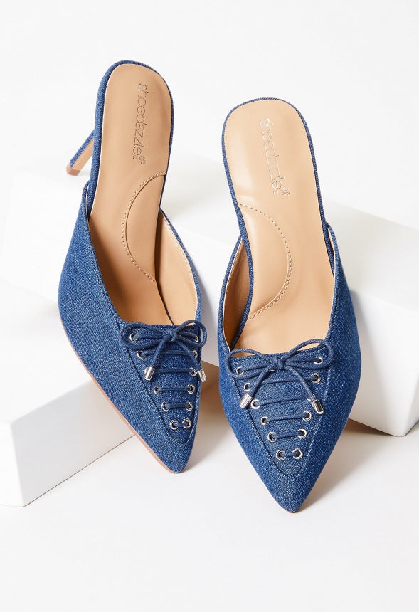 Cherie Mule Pump Dark Denim