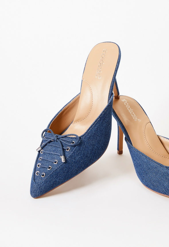 Cherie Mule Pump Dark Denim