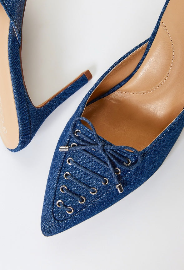 Cherie Mule Pump Dark Denim