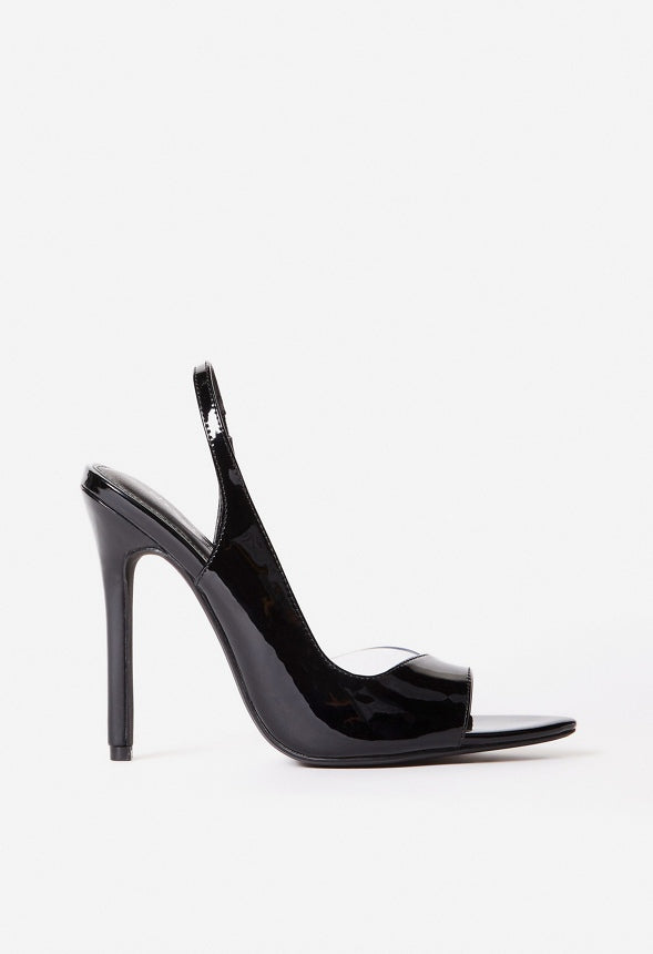 Calista Slingback Heel Black/ Clear