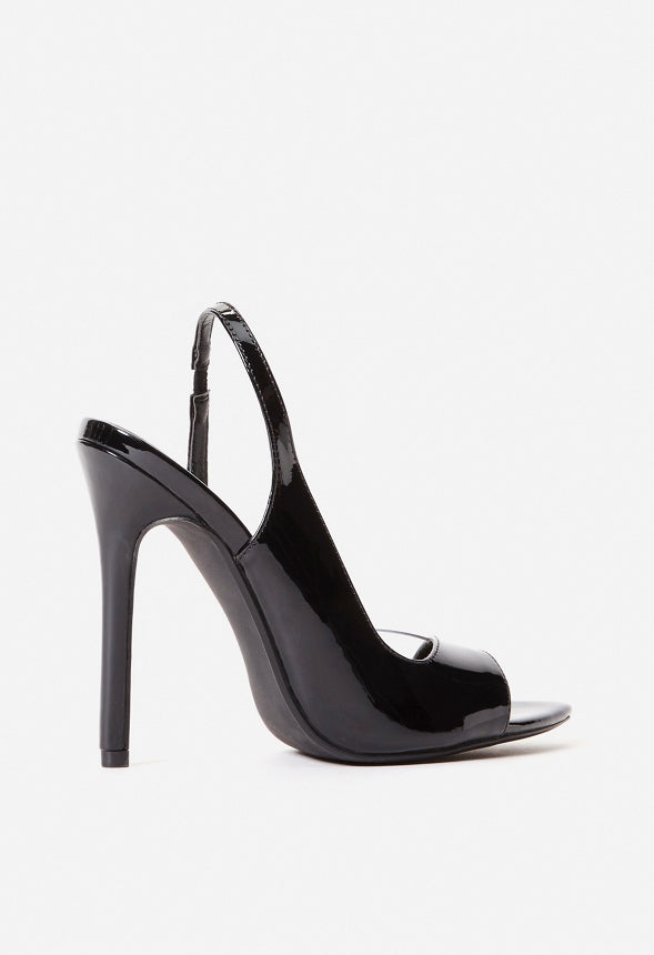 Calista Slingback Heel Black/ Clear