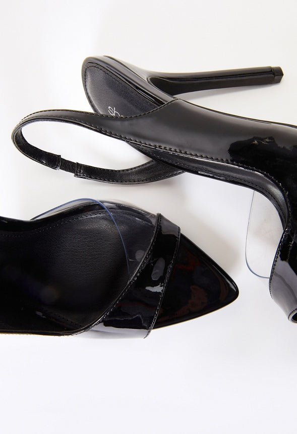 Calista Slingback Heel Black/ Clear