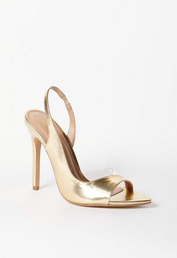 Calista Slingback Heel Gold/ Clear
