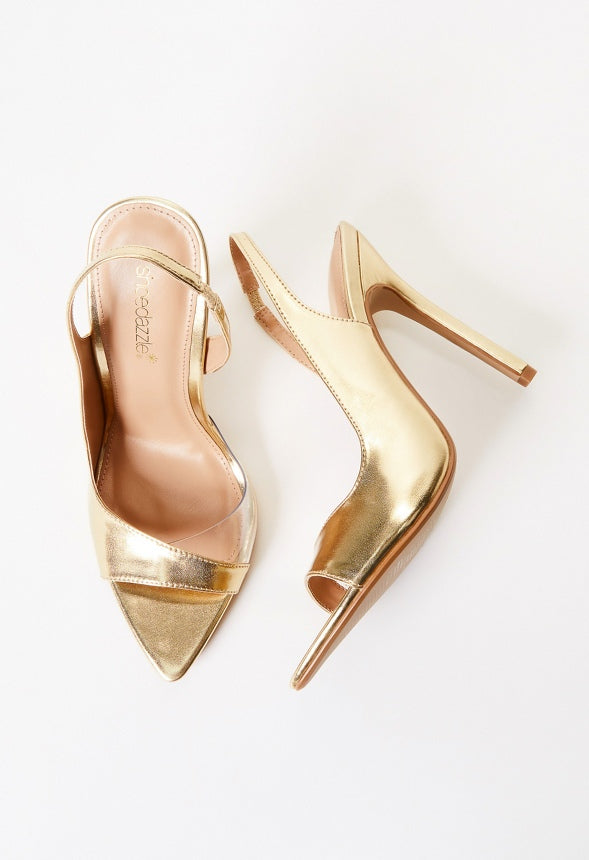 Calista Slingback Heel Gold/ Clear