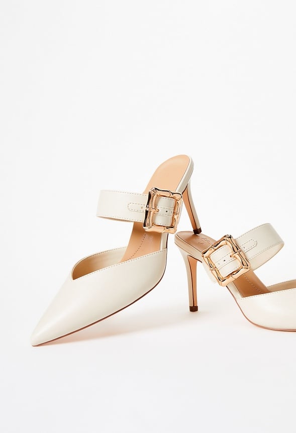 Cynthia Pointed Toe Pump Birch White