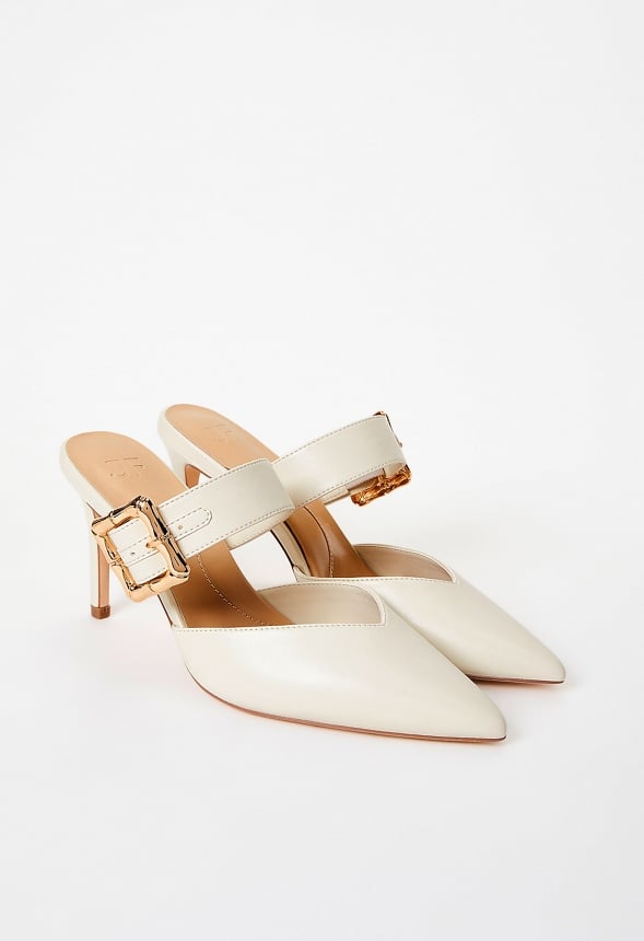 Cynthia Pointed Toe Pump Birch White