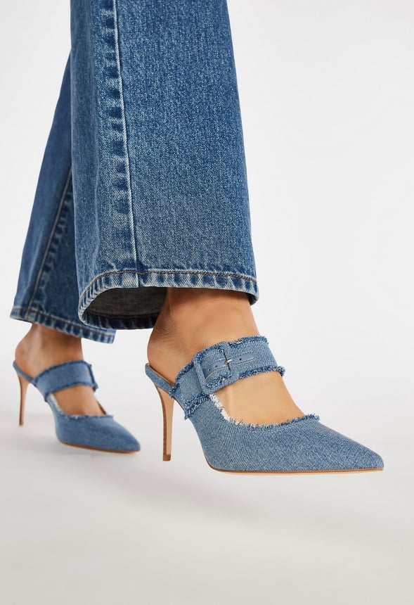Addisyn Pointed Toe Pump Medium Denim