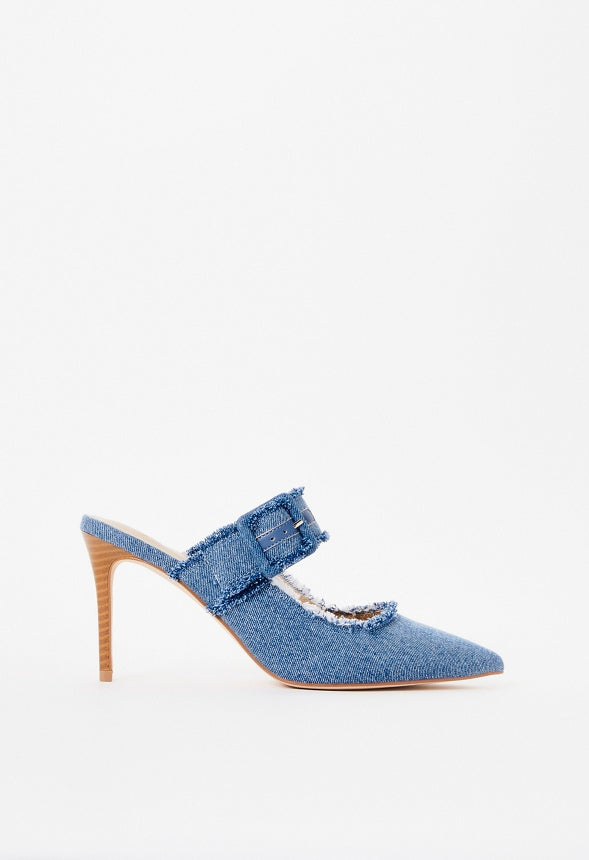 Addisyn Pointed Toe Pump Medium Denim