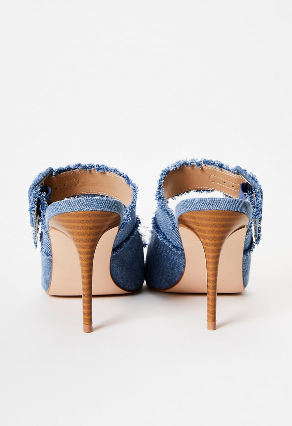 Addisyn Pointed Toe Pump Medium Denim