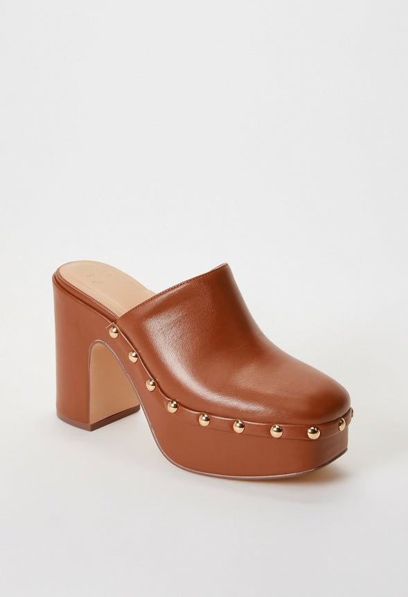 Imara Block Heeled Platform Pump French Oak