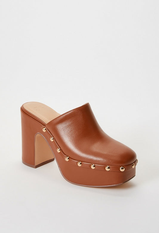 Imara Block Heeled Platform Pump French Oak