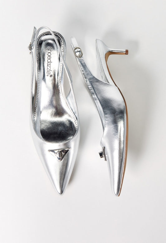 Kendi Slingback Pump Silver