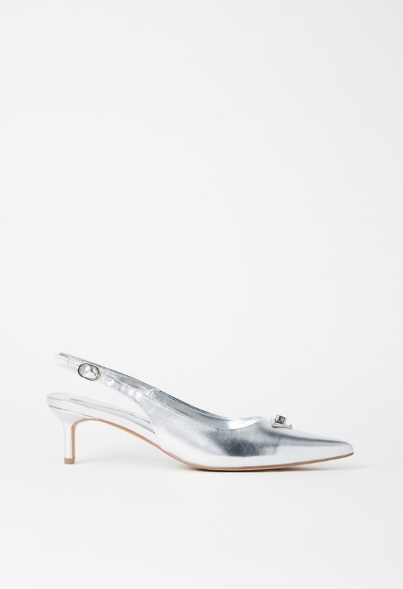 Kendi Slingback Pump Silver