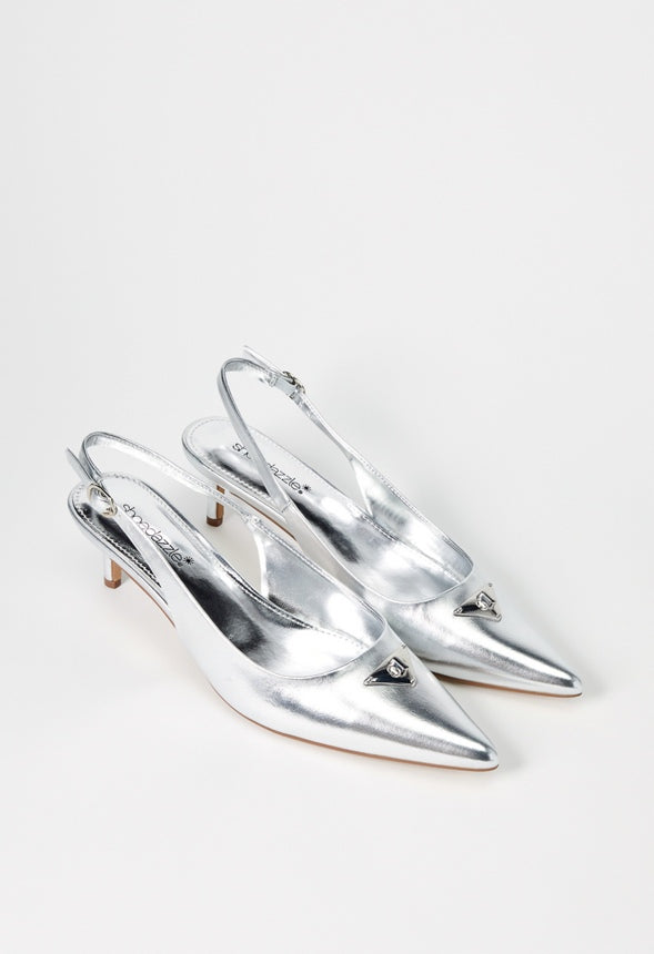 Kendi Slingback Pump Silver