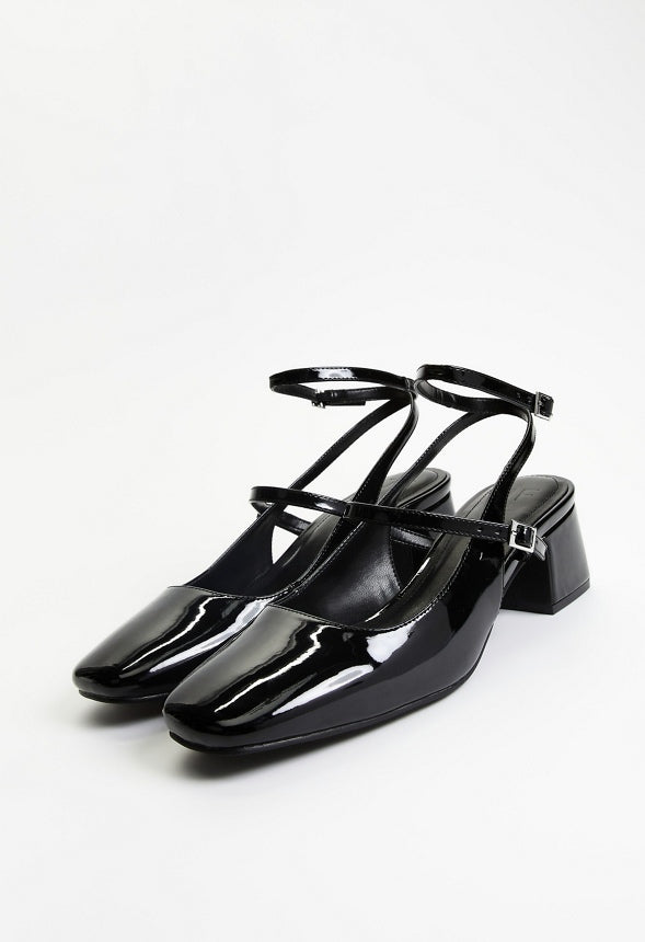 Quinnie Block Heeled Pump Black