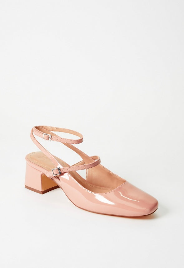 Quinnie Block Heeled Pump Cafe Creme