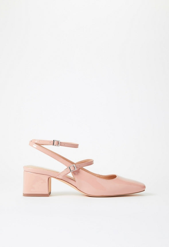 Quinnie Block Heeled Pump Cafe Creme