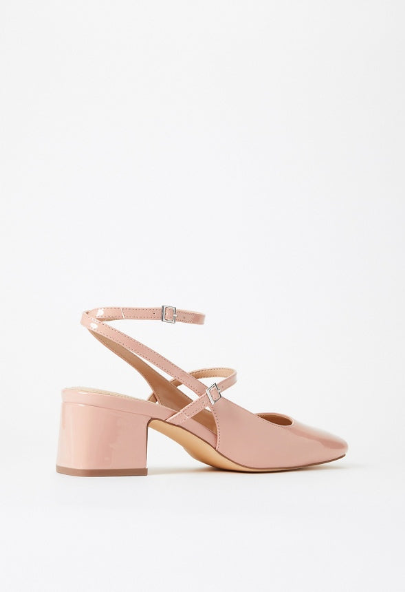Quinnie Block Heeled Pump Cafe Creme