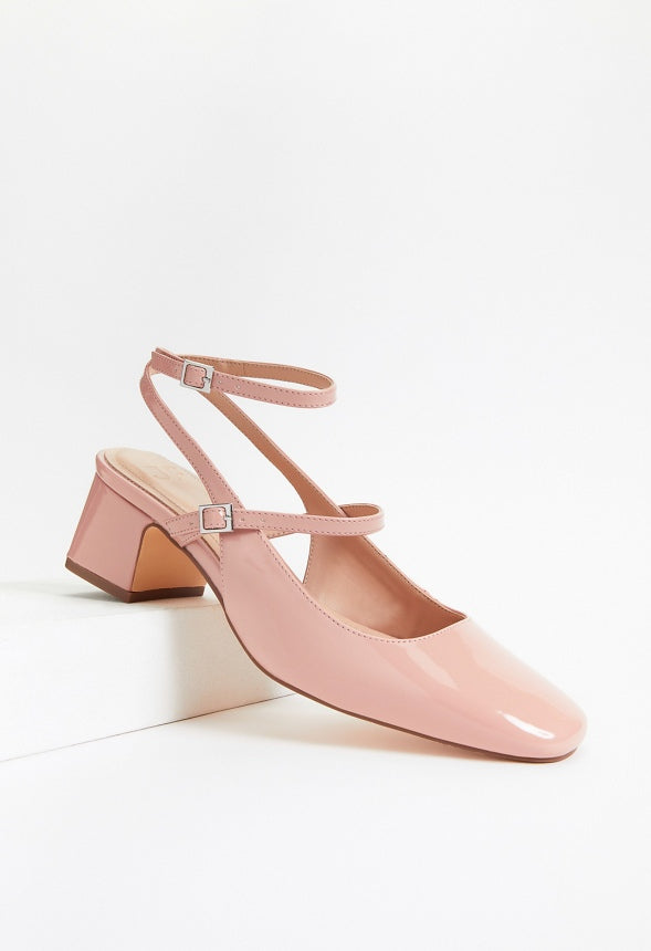 Quinnie Block Heeled Pump Cafe Creme