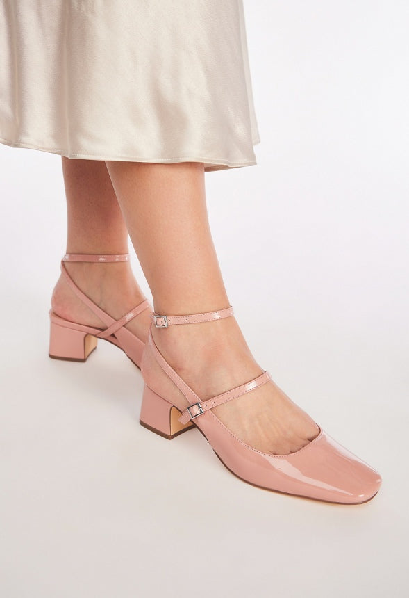 Quinnie Block Heeled Pump Cafe Creme