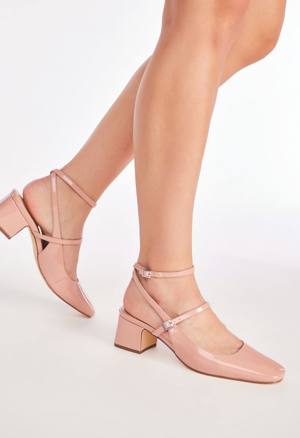Quinnie Block Heeled Pump Cafe Creme