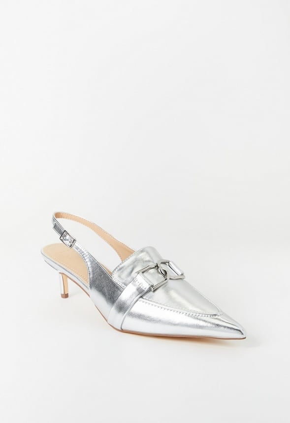 Iris Slingback Pump Silver