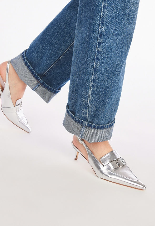 Iris Slingback Pump Silver