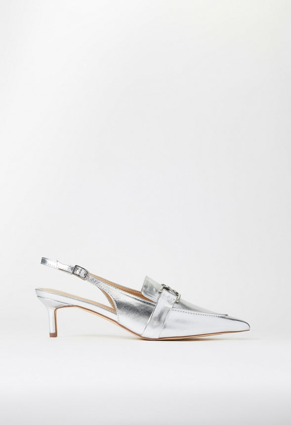 Iris Slingback Pump Silver