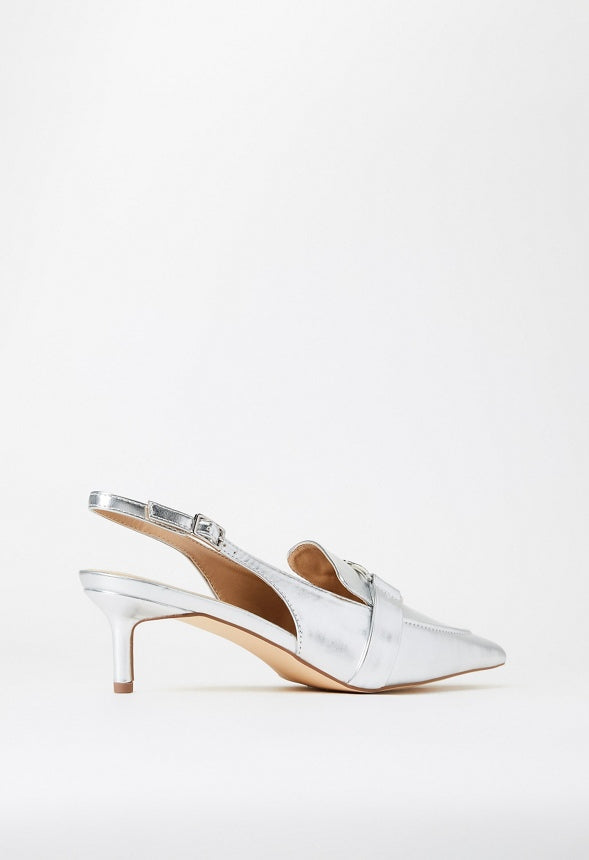 Iris Slingback Pump Silver