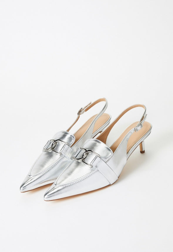 Iris Slingback Pump Silver