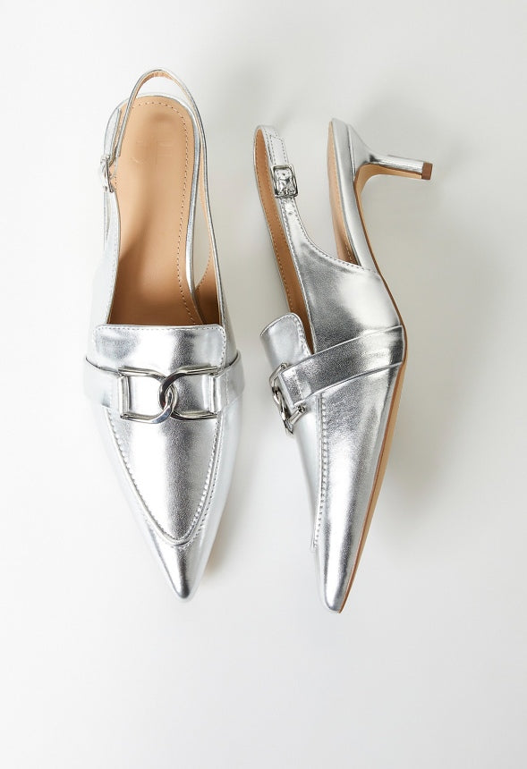 Iris Slingback Pump Silver