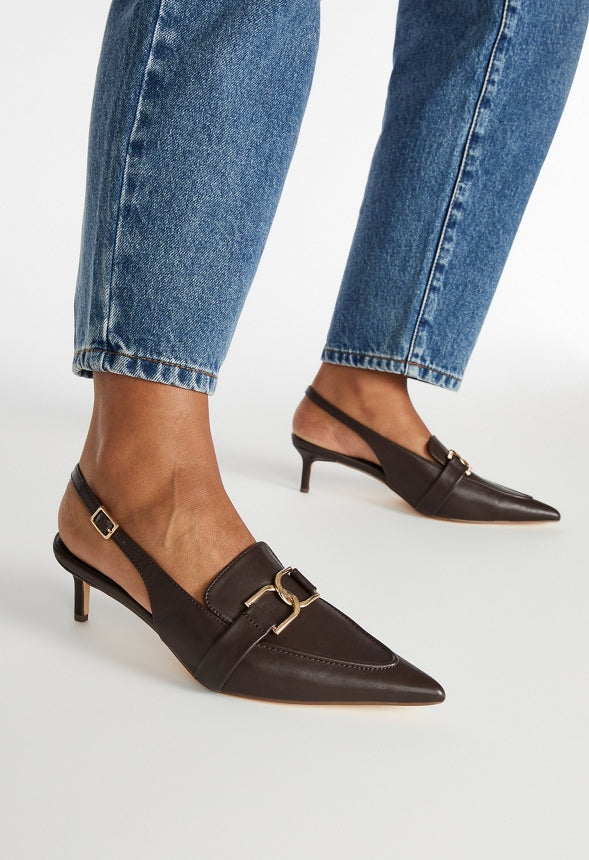 Iris Slingback Pump Coffee