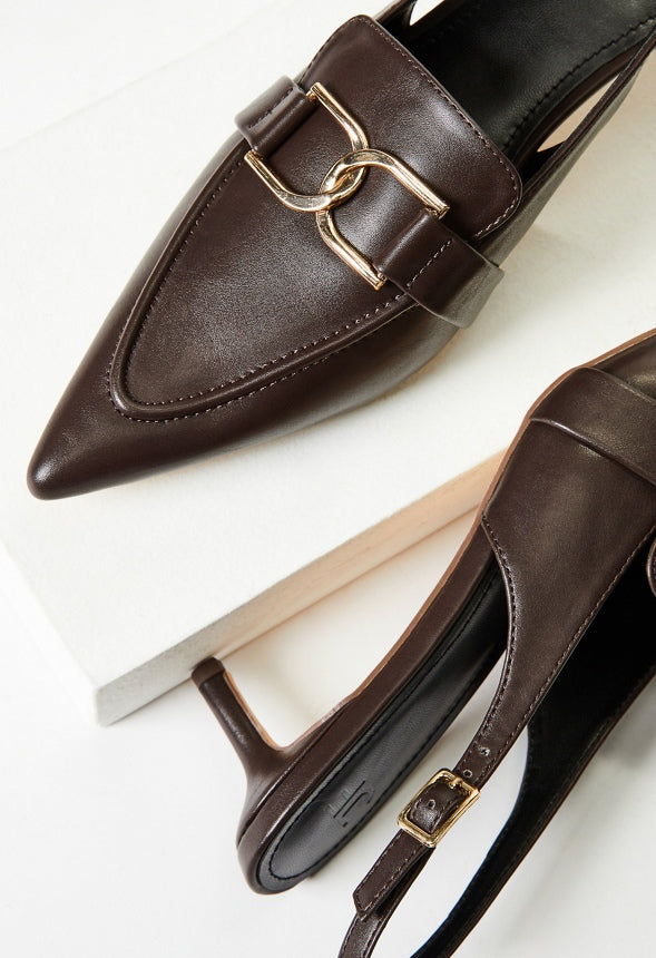 Iris Slingback Pump Coffee